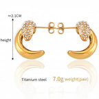 Curve Earrings with Crystal Pave Detail