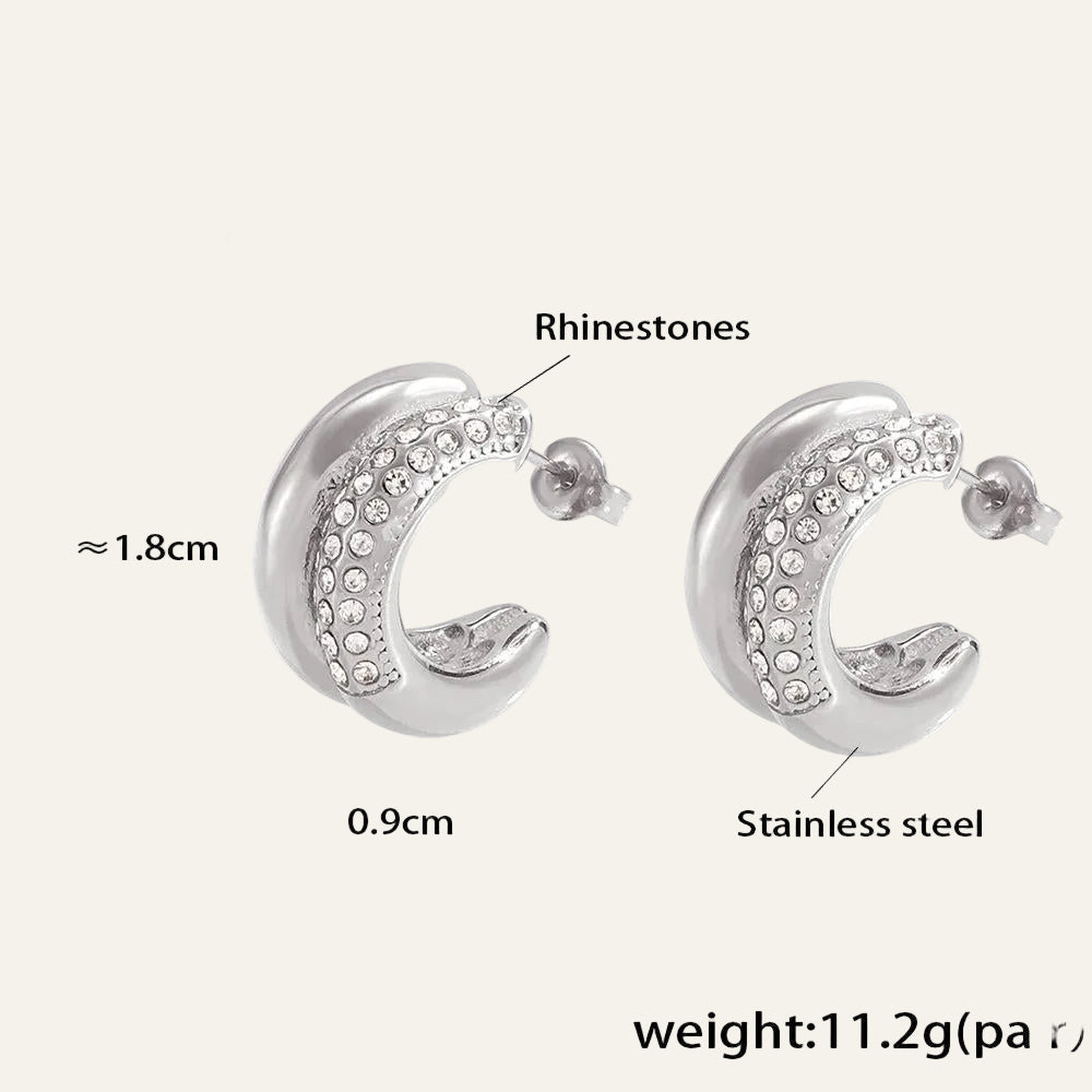 18K White Gold Plated Crystal Hoop earrings