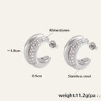 18K White Gold Plated Crystal Hoop earrings