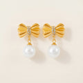 Elegant Charm Bow Earrings with Zirconia Accents