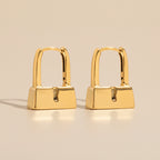 Modern Lock Hoop Earrings