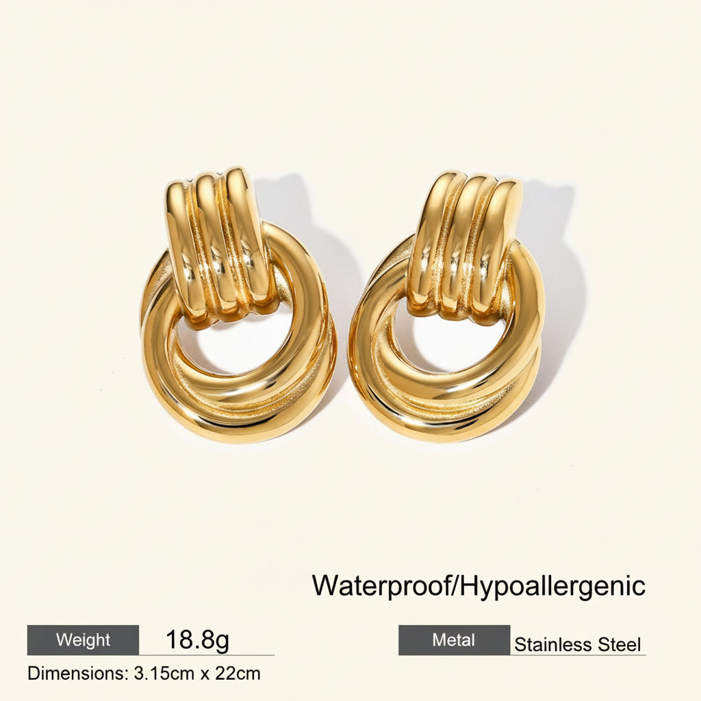 18K Gold Plated Sculpted Knot Earrings