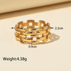 Gold Plated Chain Design Ring - Modern Statement Luxury.