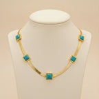 Square Turquoise Station Necklace