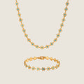 Flower Gold Necklace & Bracelet Set
