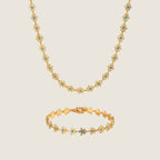 Flower Gold Necklace & Bracelet Set