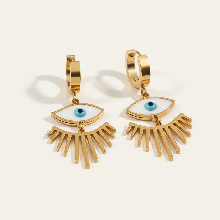 Protective Evil Eye Fringe Earrings