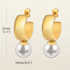 Pearl Drop Hoop Earrings