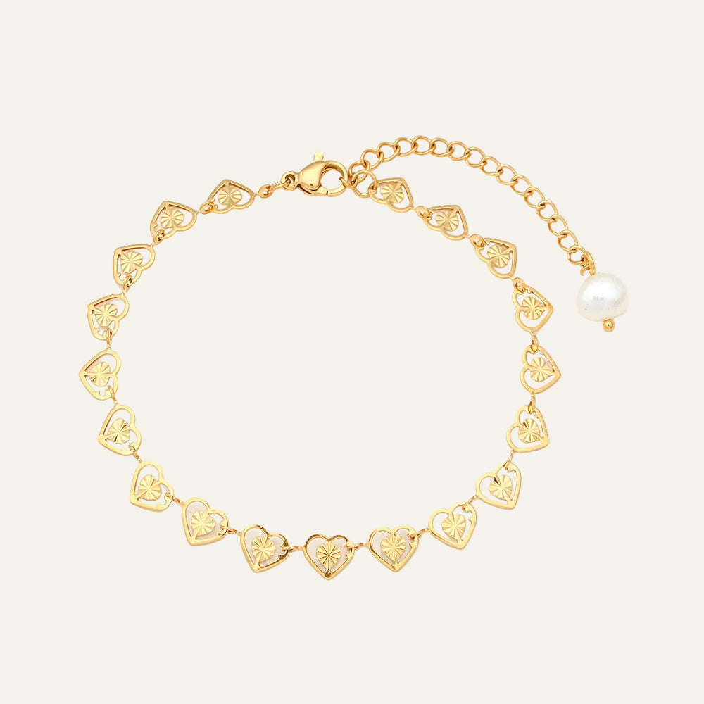 Heart Link Necklace & Bracelet Set