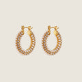 Double Row Zirconia Hoop Earrings