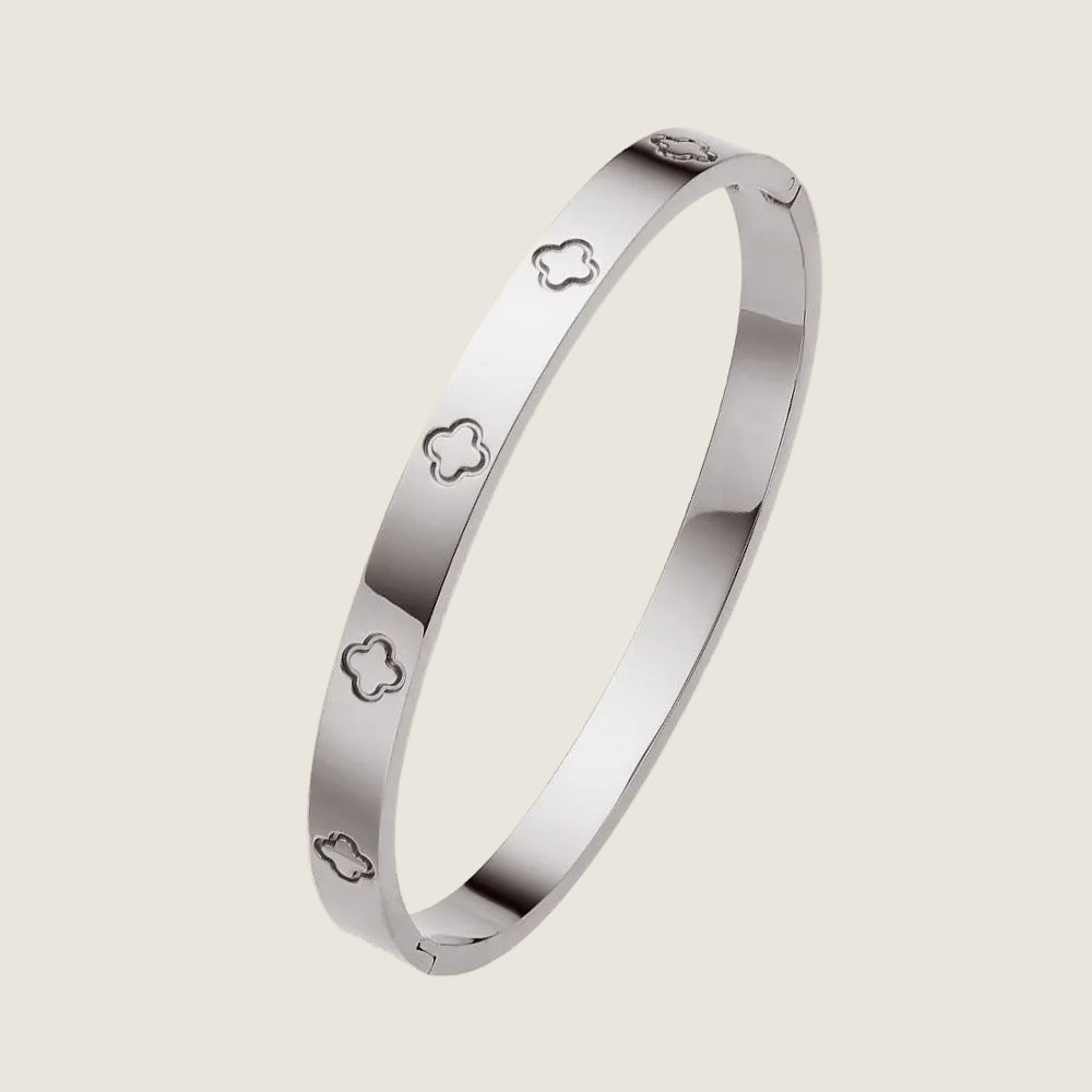 Silver & Gold Clover Bangle