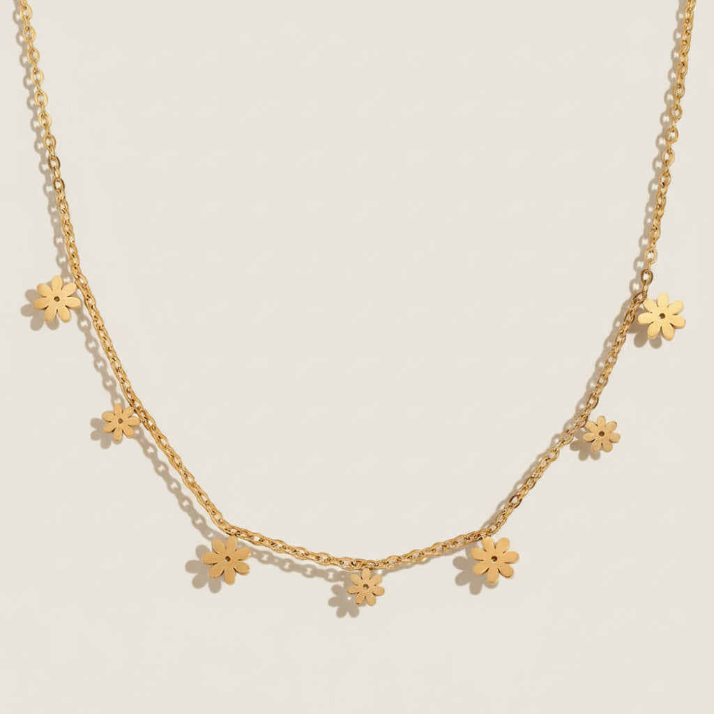 Daisy Charm Gold Necklace