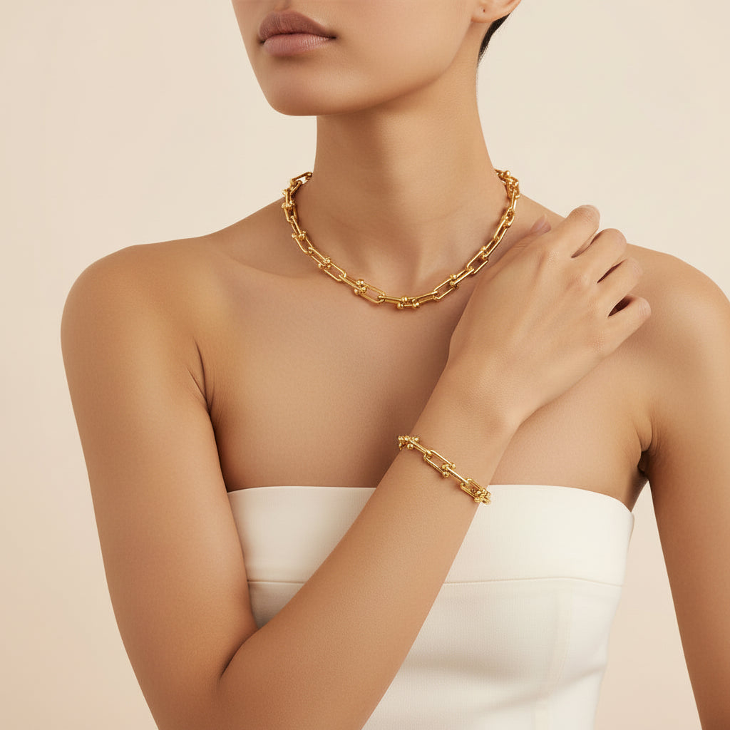 Linkline Necklace & Bracelet set