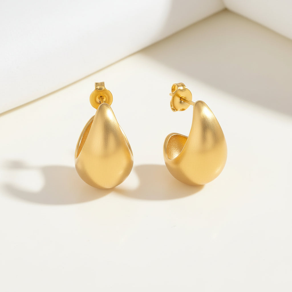 Crescent Moon Stud Earrings