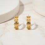 Floral Hoop Earrings with Crystal Accents