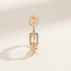 Green Zirconia Chain Link Gold Plated Ring