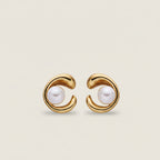 Sculpted Pearl Stud Earrings
