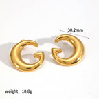 Golden Curve Hoop Earrings – Premium Waterproof Gold Plated