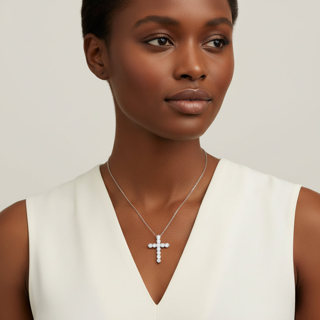 Cross Necklace with Cubic Zirconia