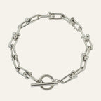 18K Gold Plated Link Bracelet with Toggle Clasp