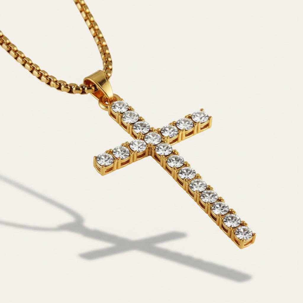 Cross Necklace with Zirconia