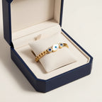 Bangle Evil Eye Blue Zirconia Accents