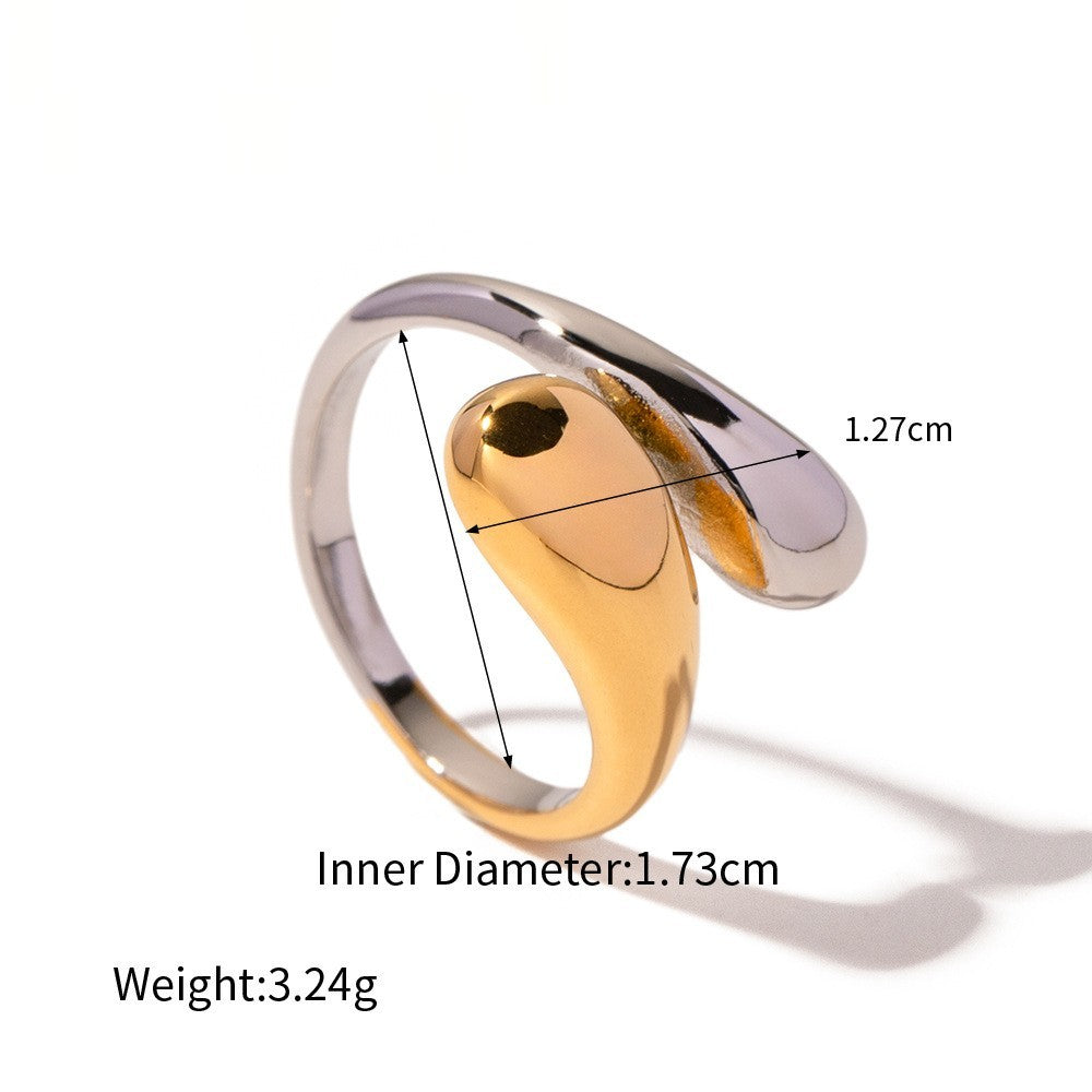 Dual Flow Ring 18K Gold & Silver Plated Statement Ring