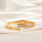 Minimal Crystal Bangle Bracelet