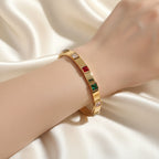 Bangle with Colorful Gemstones