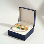 Bangle with Green and White Gemstones