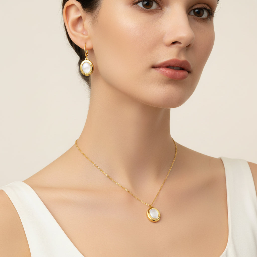 Opal Circle Jewelry Set