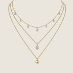 Gold Plated Layered Moissanite Necklace.