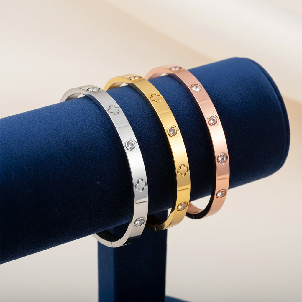 Crystal Clover Bangle