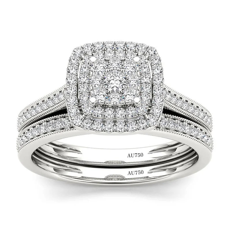 2PCS Moissanite Ring Set