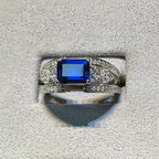 925 Sterling Silver Sapphire Vintage Ring