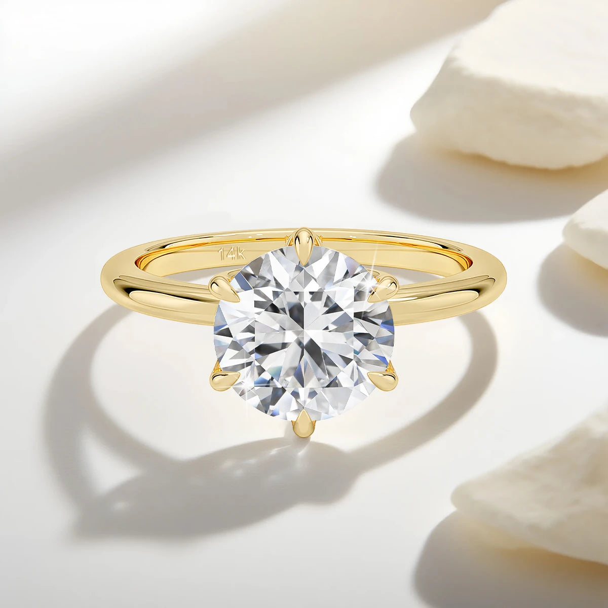 14K Gold Moissanite Ring