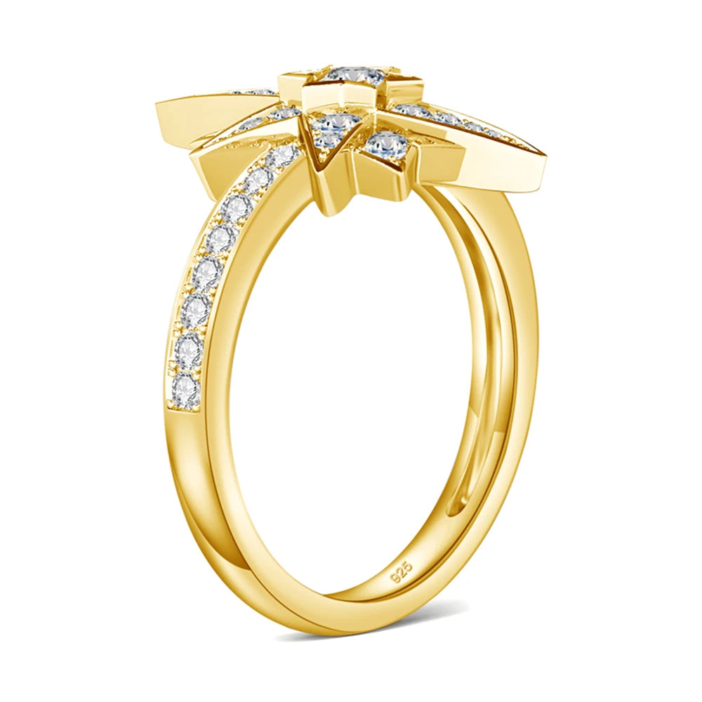 925 Sterling Silver Moissanite Diamond Ring