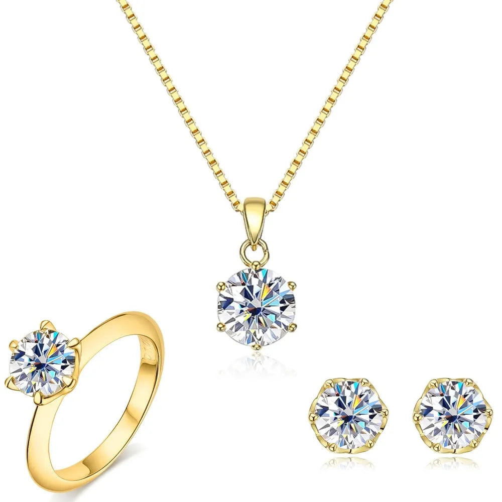925 Sterling Silver Moissanite Jewelry Set
