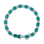 925 Sterling Silver Emerald Geometric Bracelet
