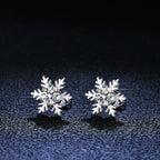 925 Sterling Silver Moissanite Snowflake Earrings