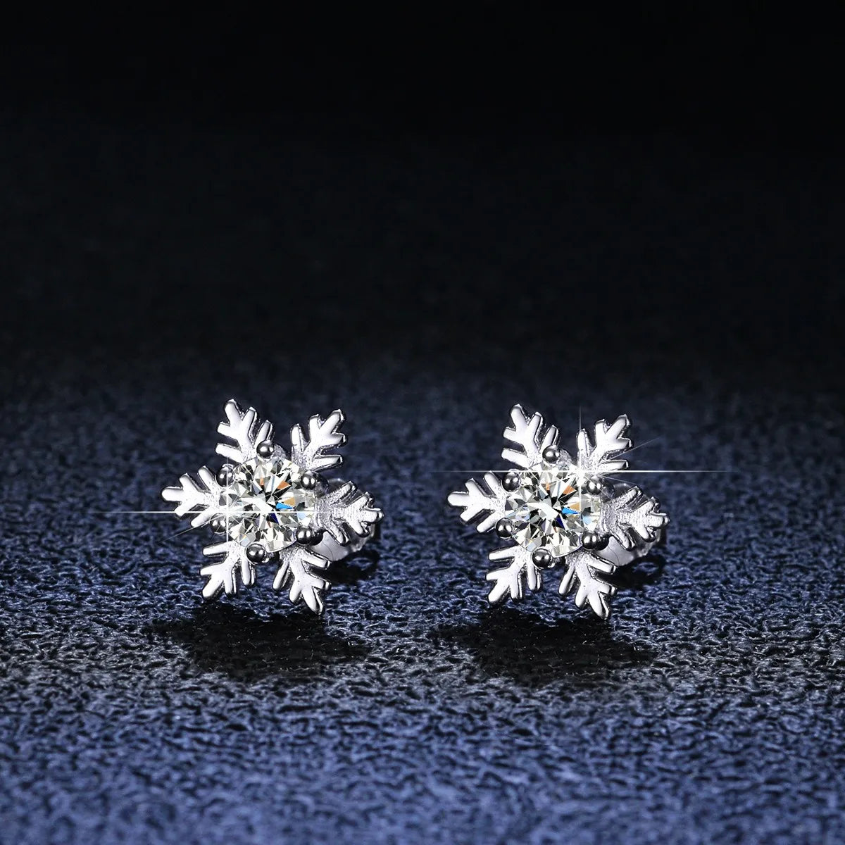 925 Sterling Silver Moissanite Snowflake Earrings