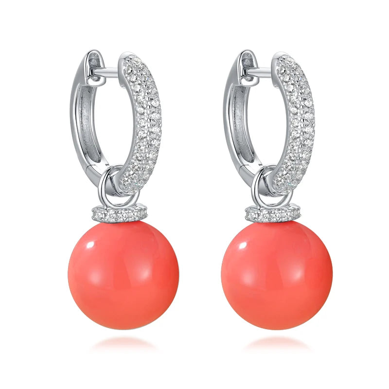 925 Sterling Silver Turquoise Zircon Earrings