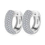 925 Sterling Silver Moissanite Hoop Earrings