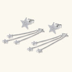 925 Sterling Silver Moissanite Star Drop Earrings