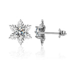 925 Sterling Silver Moissanite Snowflake Earrings