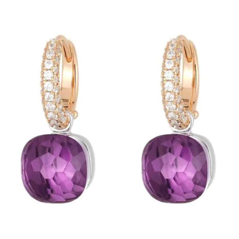 Sterling Silver Amethyst Citrine Gemstone Set