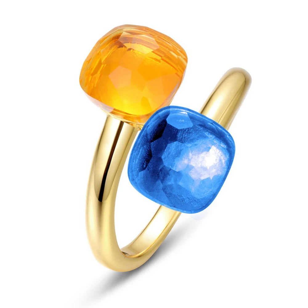 925 Sterling Silver Sapphire Adjustable Ring