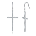 925 Sterling Sliver Moissanite Cross Earring