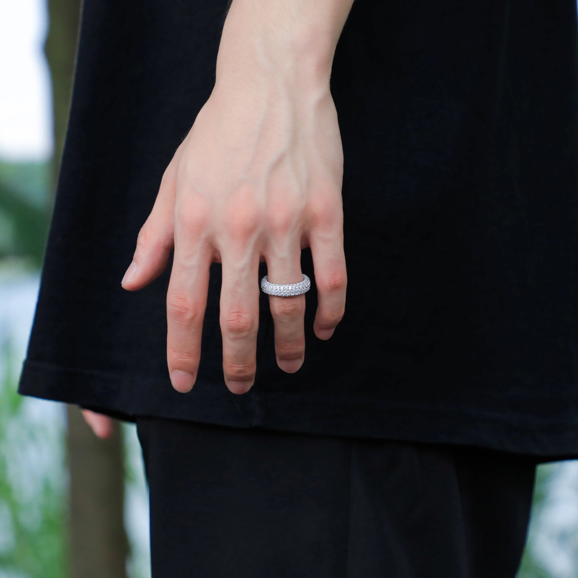 925 Sterling Silver Full Iced Out Cubic Zirconia Ring