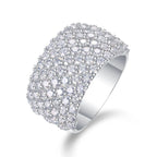 925 Sterling Silver Iced Bling Moissanite Diamond Eternity Ring
